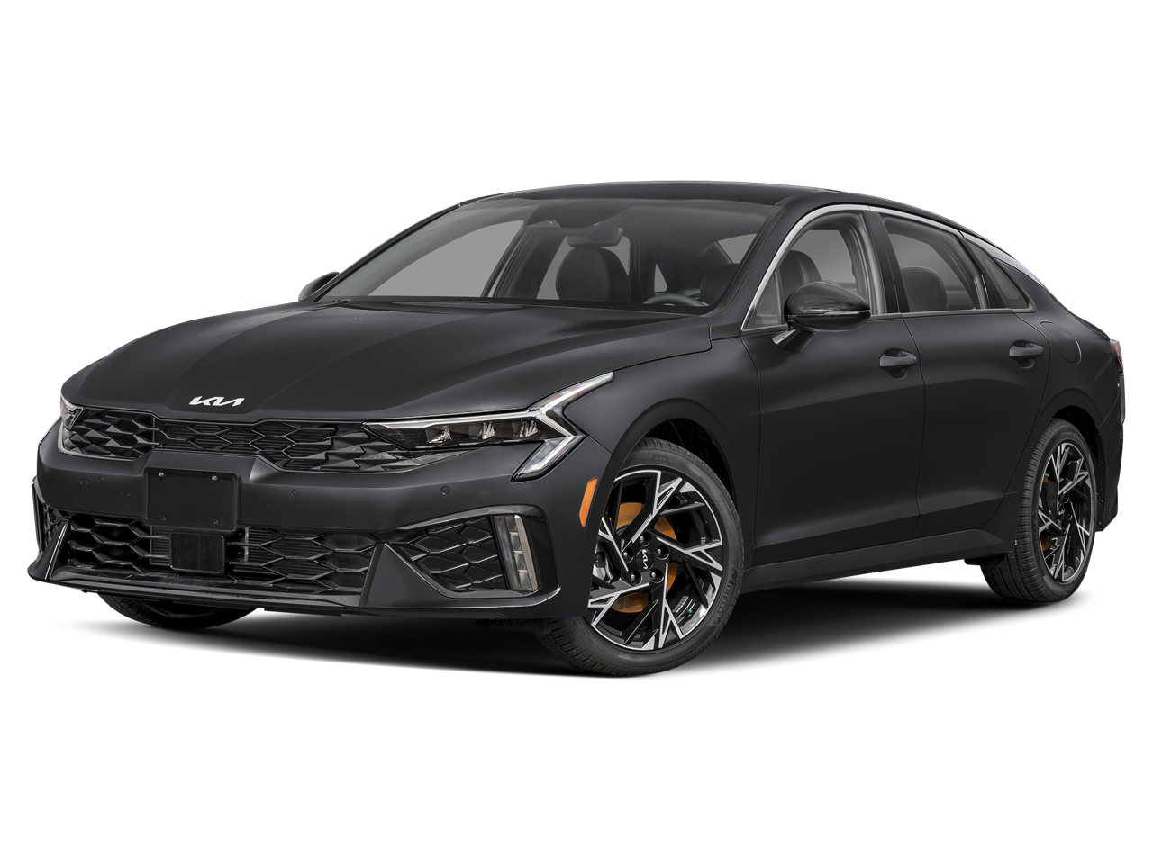 2026 Kia K5 GT-Line in Aurora Black Pearl — front three-quarter view