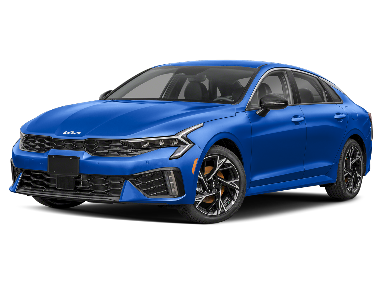 2026 Kia K5 GT-Line in Yacht Blue — front three-quarter view