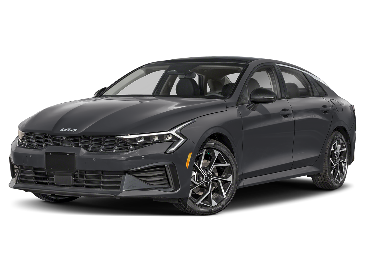 2026 Kia K5 EX in Interstellar Gray — front three-quarter view