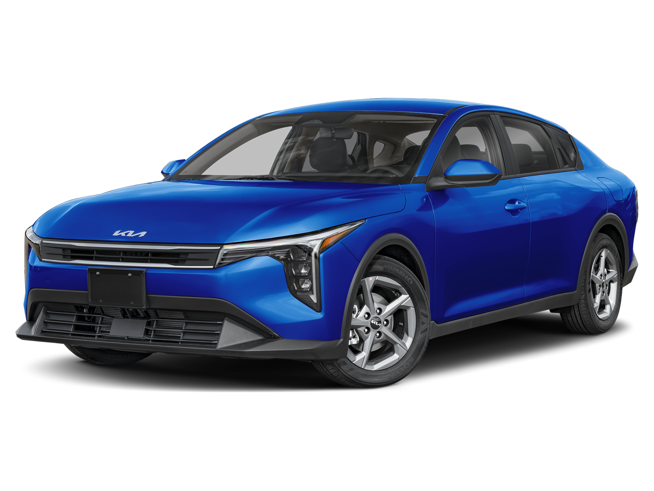 2026 Kia K4 LXS in Deep Sea Blue — front three-quarter view