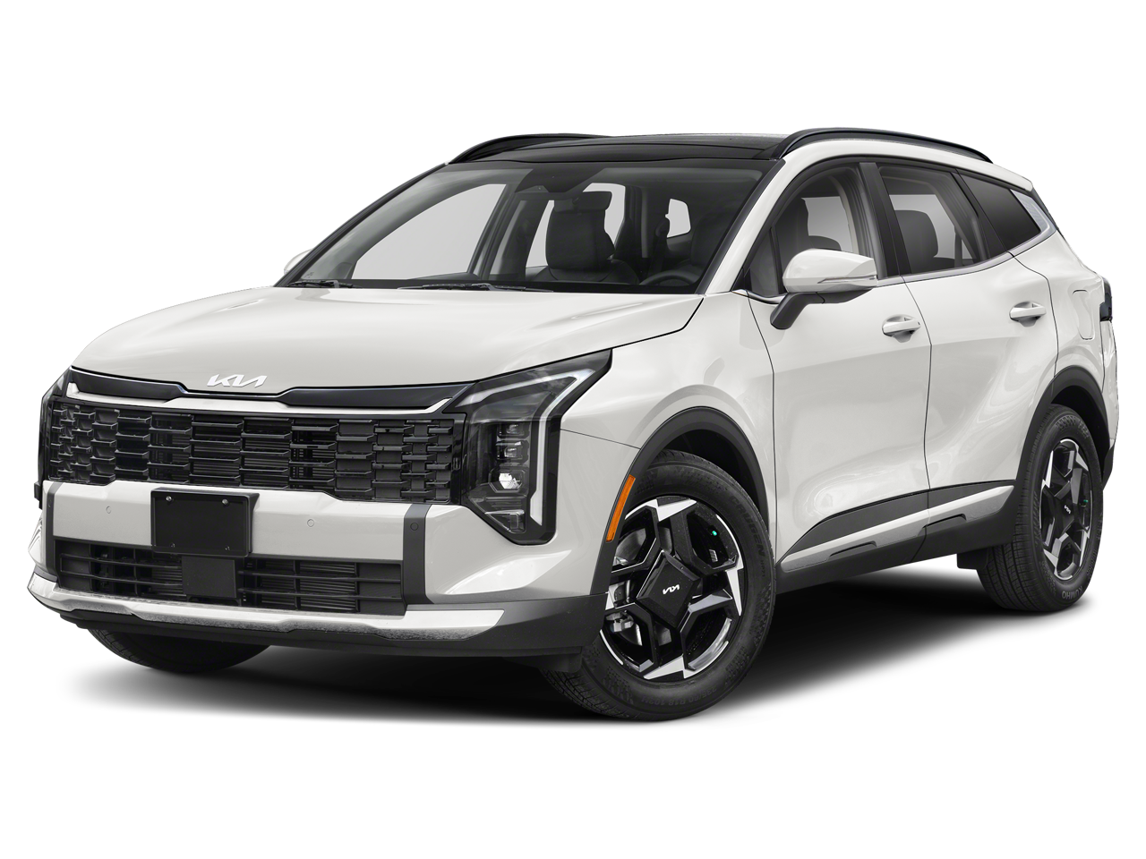 2026 Kia Sportage EX in Glacial White Pearl — front three-quarter view