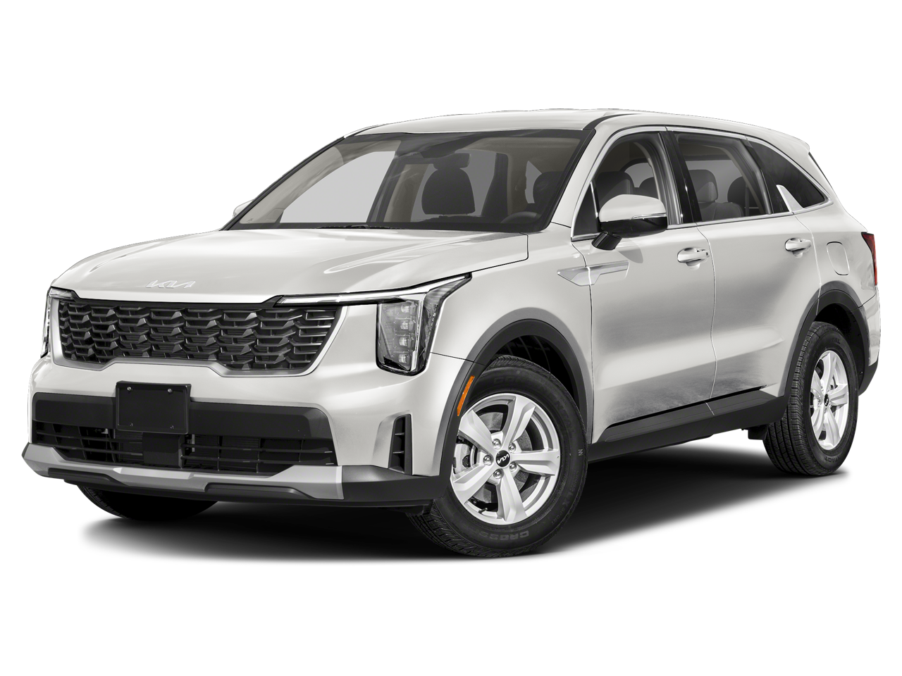 2026 Kia Sorento LX in Glacial White Pearl — front three-quarter view