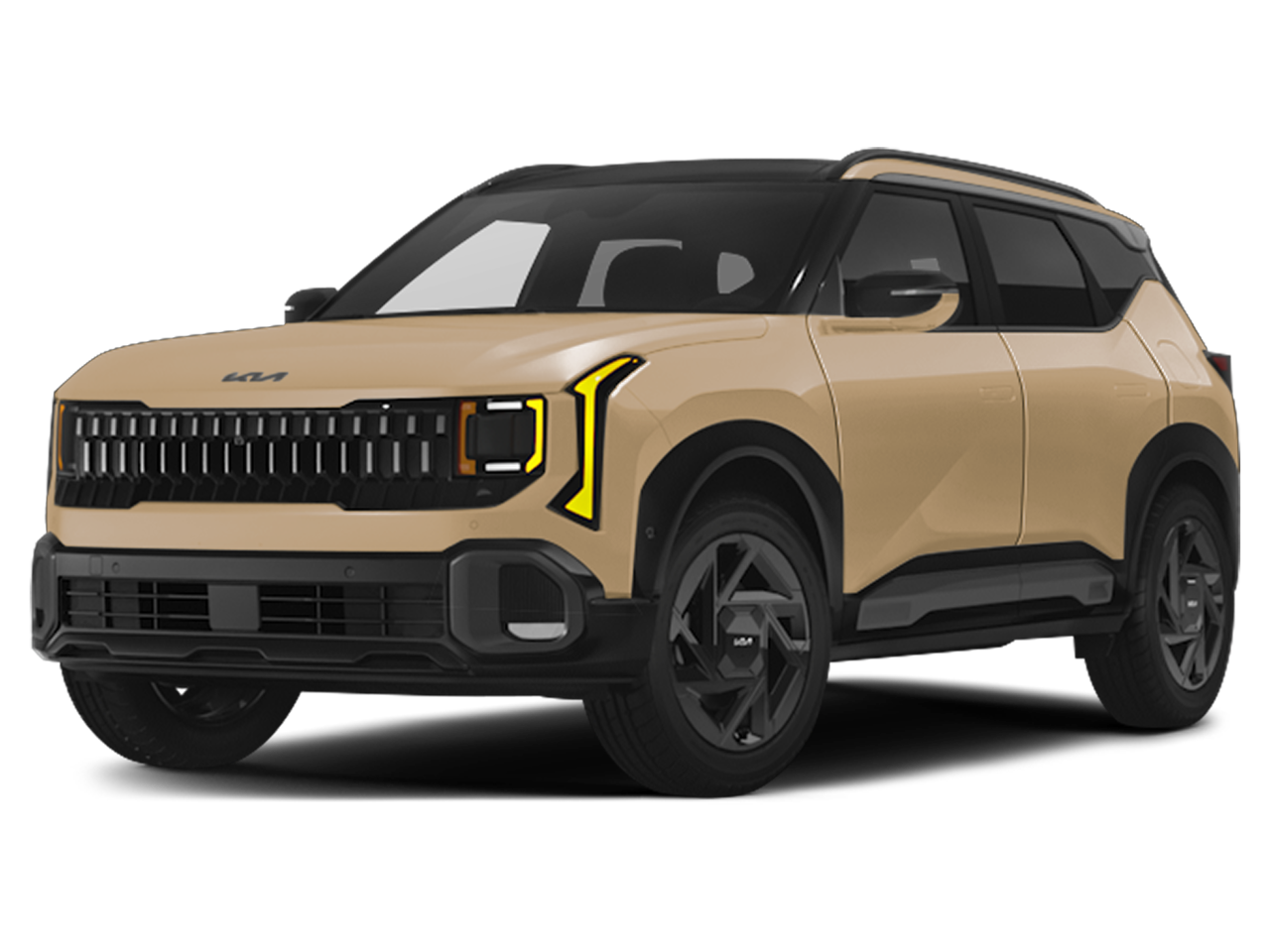 2027 Kia Seltos X-Line in Terrain Brown — front three-quarter view