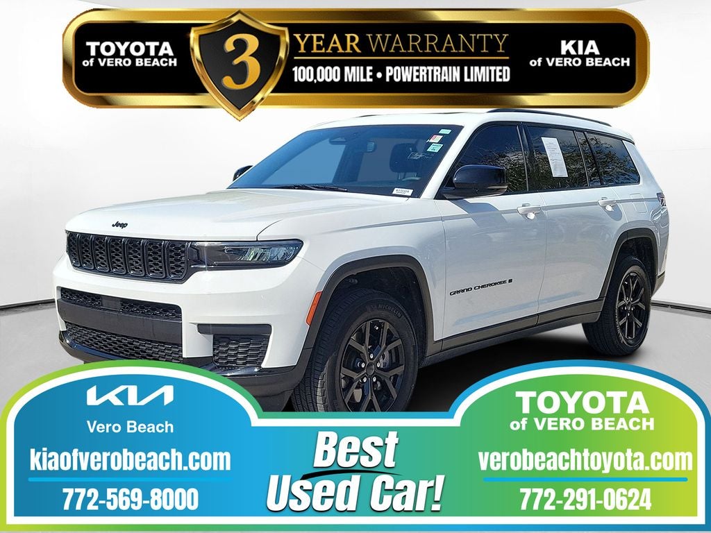 2024 Jeep Grand Cherokee L Altitude X in Bright White Clearcoat — front three-quarter view