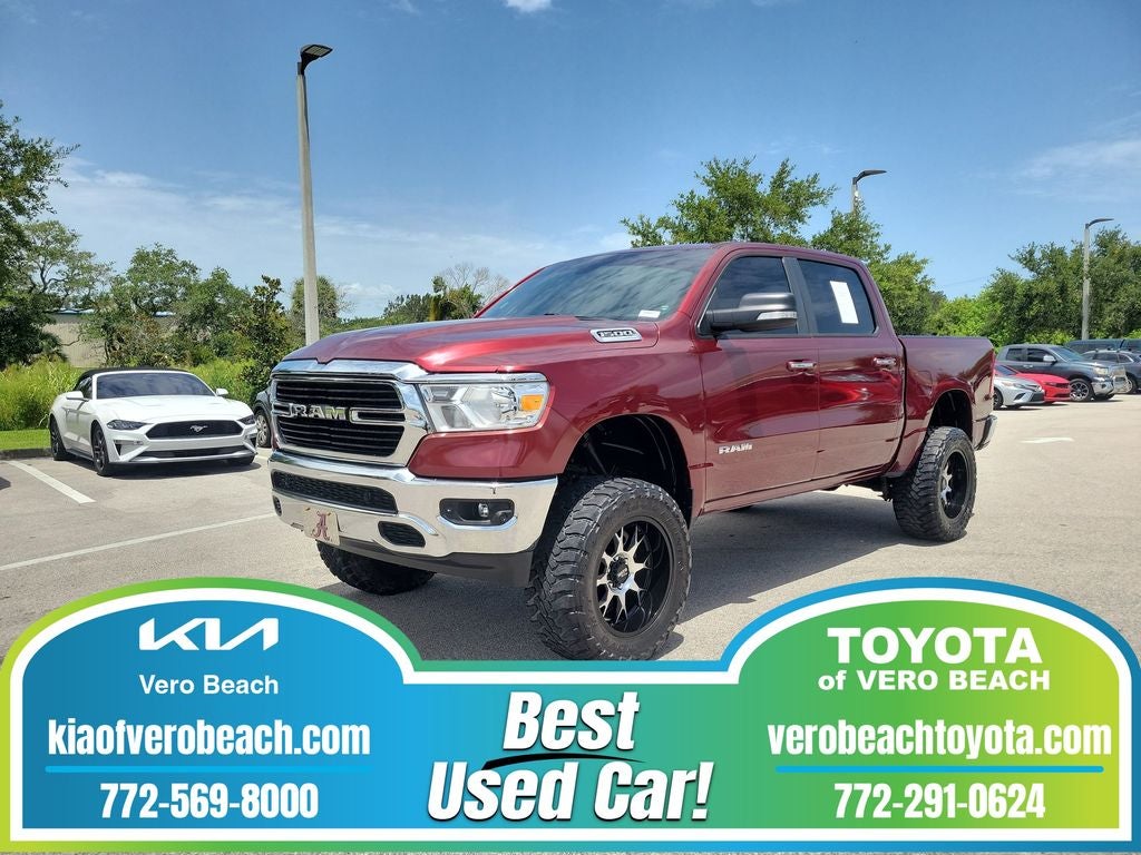 2019 RAM 1500 Big Horn/Lone Star in Delmonico Red Pearlcoat — front three-quarter view