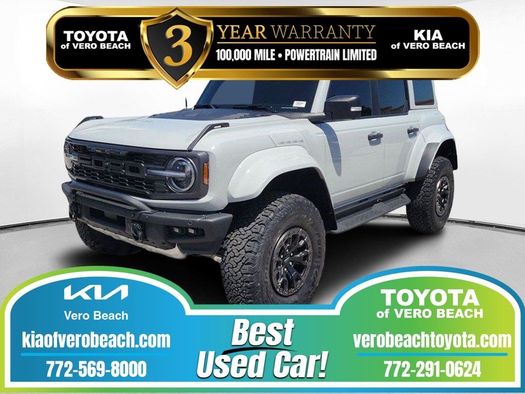 2026 Ford Bronco Raptor in Avalanche — front three-quarter view