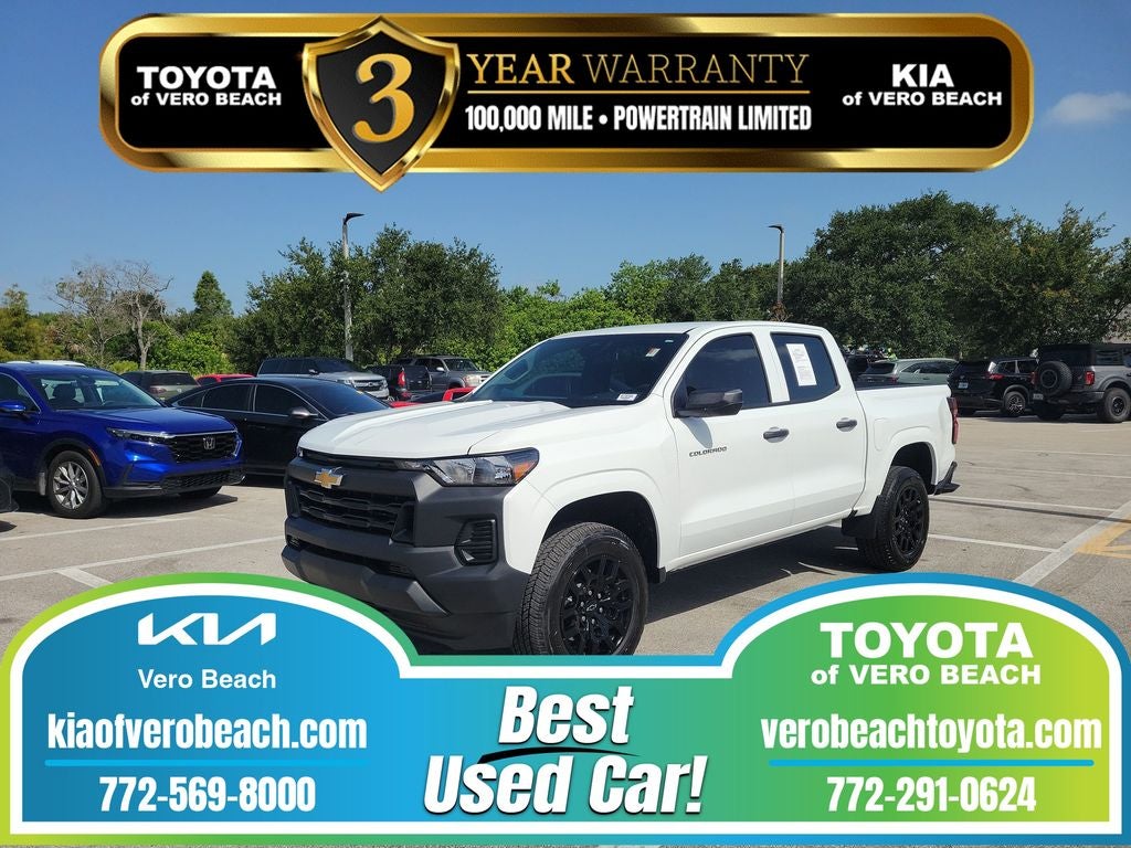 2026 Chevrolet Colorado Work Truck in Summit White — front three-quarter view