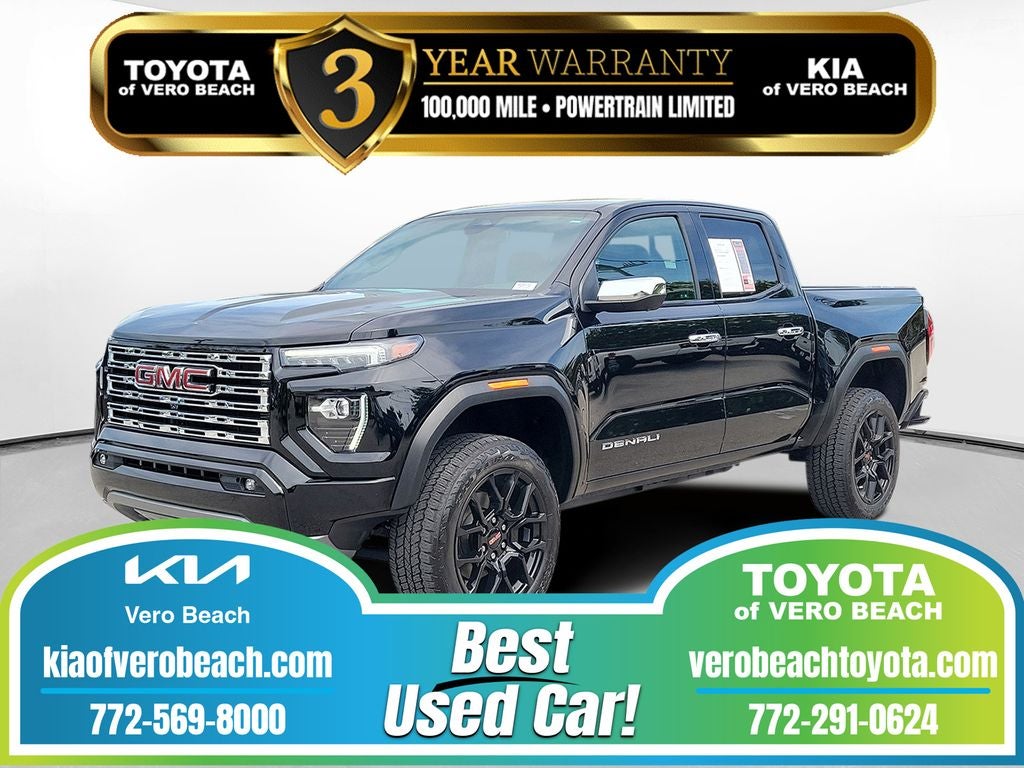 2024 GMC Canyon Denali in Onyx Black — front three-quarter view