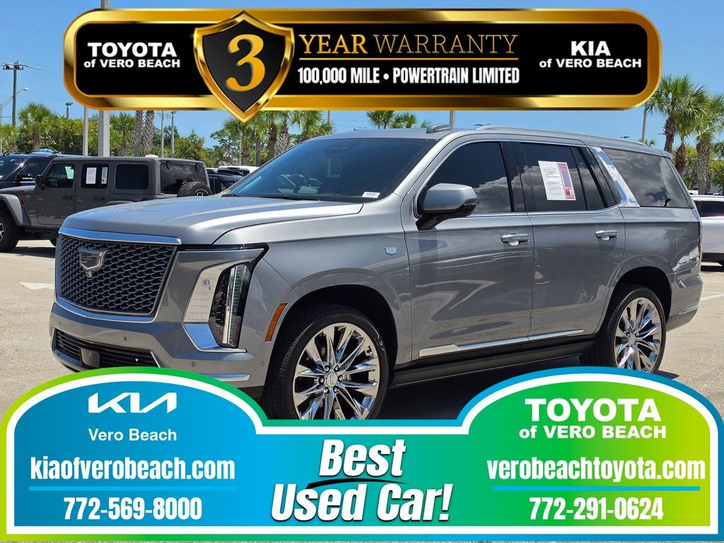 2026 Cadillac Escalade Platinum Luxury in Argent Silver Metallic — front three-quarter view