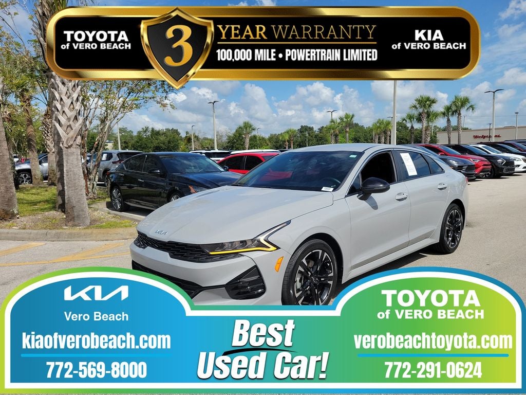 2024 Kia K5 GT-Line in Wolf Gray — front three-quarter view