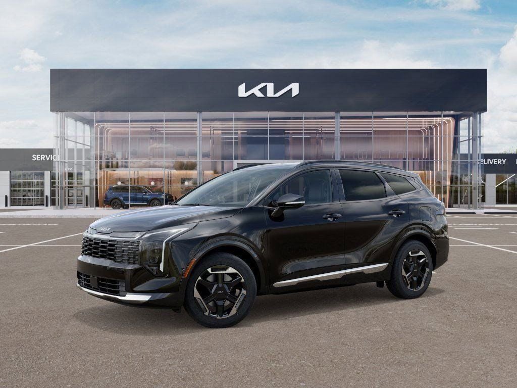 2026 Kia Sportage SX in Ebony Black — front three-quarter view