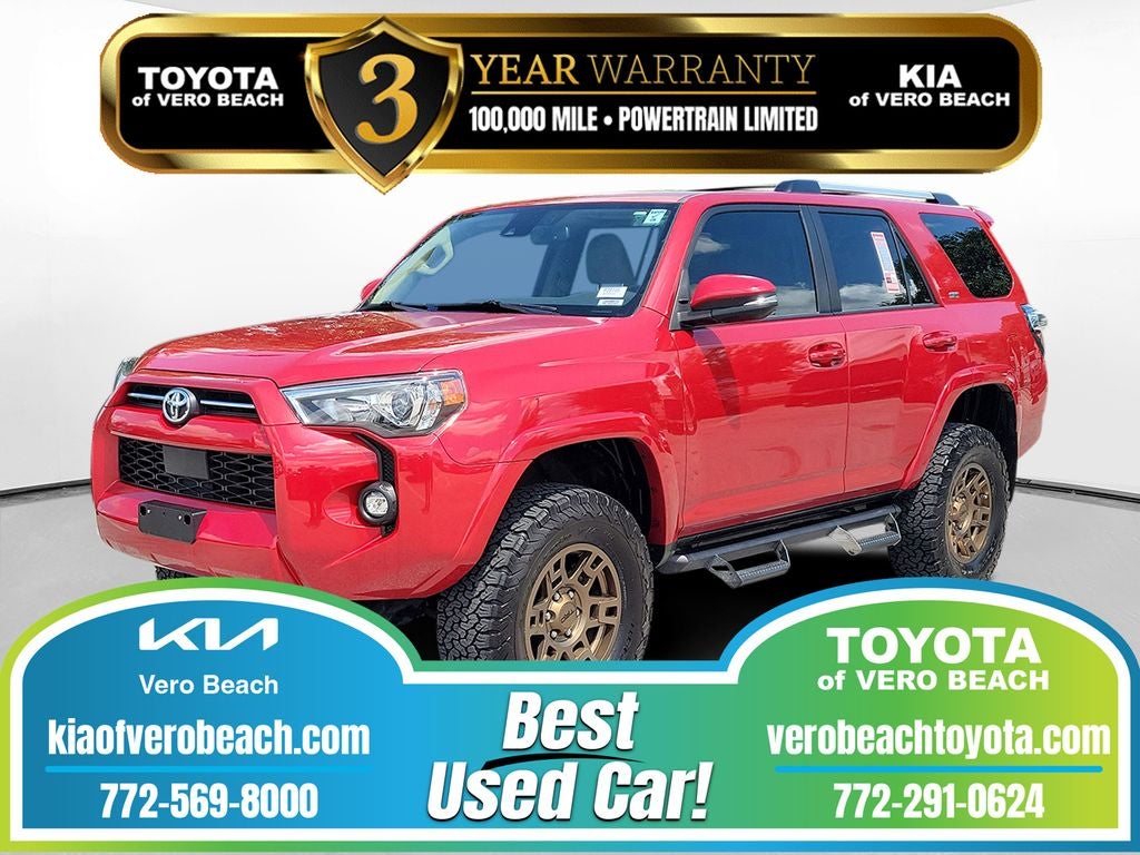 2024 Toyota 4Runner SR5 Premium in Barcelona Red Metallic — front three-quarter view