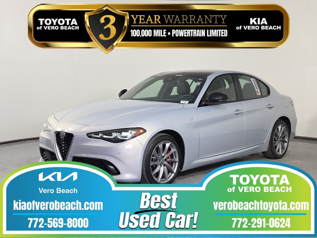 2024 Alfa Romeo Giulia Ti in Moonlight Gray Metallic — front three-quarter view
